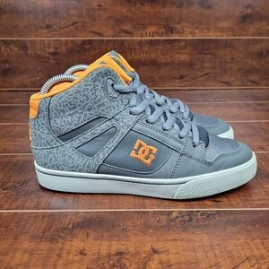 DC Spartan High Grey Orange Athletic Skate Sneakers Womens Size 6.5